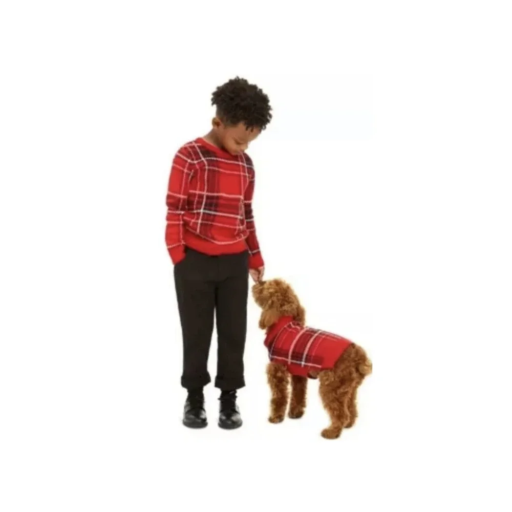 Charter Club Little Boys Red Plaid Family Sweater, Size 6‎